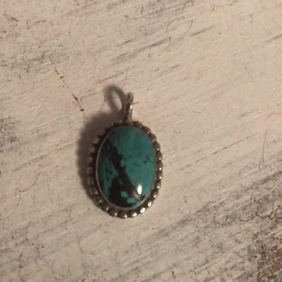 Sterling Silver Real Turquoise Pendant - Picture 5 of 12